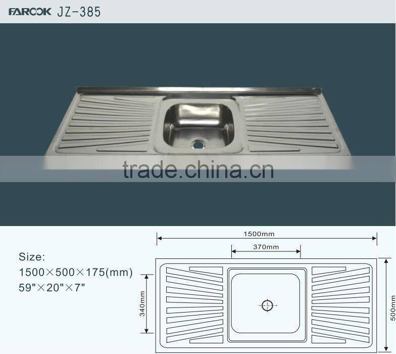 layon single bowl double tray stainless steel kitchen modern basin