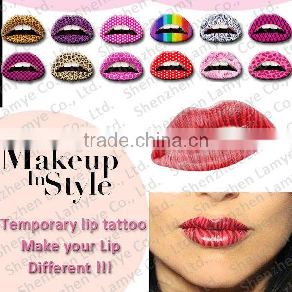 Fashion Custom Tattoo Lip sticker