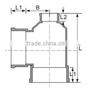 UPVC plastic bottle tees DIN /plastic tees