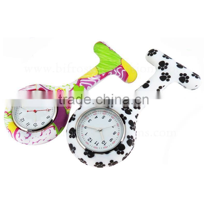 Portable Promotion Gift Brooch Silicone Nurse Watch