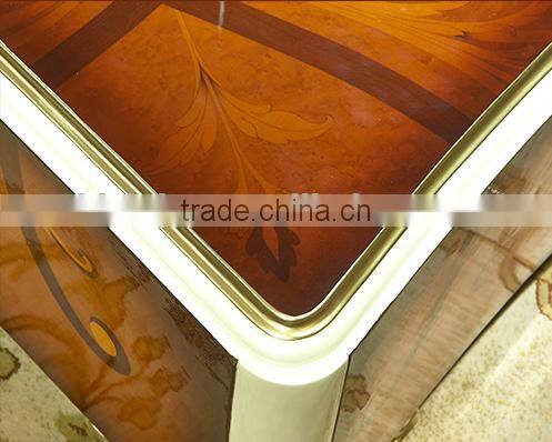 European Style Coffee Table, Parquet Pattern Wood Carved Coffee Table, Living Room Sofa Matching Coffee Table (BF01-ML047)