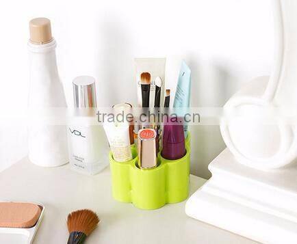 cy269 Plastic Plum Blossom Shaped Dressing Table Cosmetic Storage Box Candy Color Desktop Separating Arrangement Box