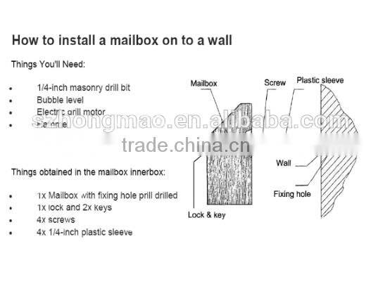 Outdoor Anti-theft Waterproof Galvanized Steel Household Mailbox Parcel Mailbox