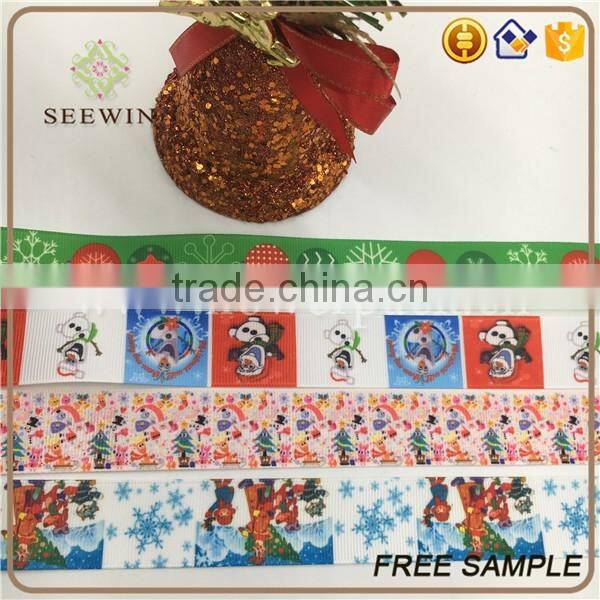 printed grosgrain christmas gift ribbon