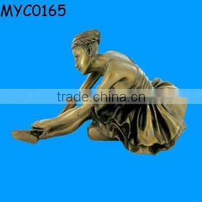 Hand carved man adult ballet dancer figurine