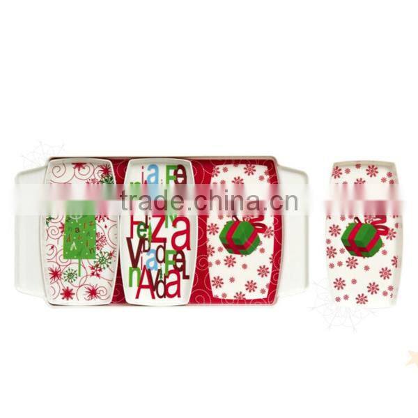 wholesale christmas plastic food nuts tray with dividers