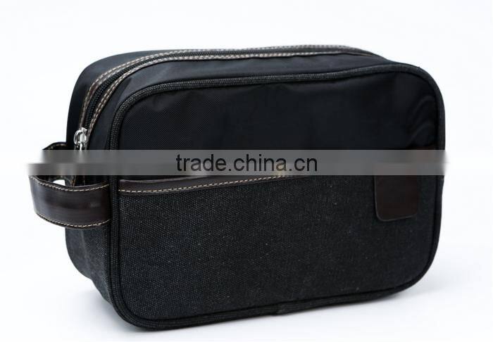 Store More Black Canvas Shape Cosmetic Bag With Side Handle