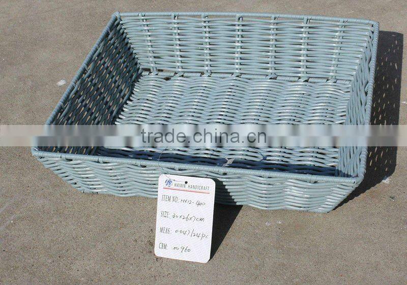 Customized plastic woven hamper with handle