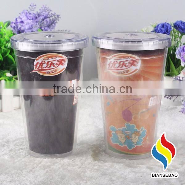16oz double wall plastic color changing mug hot cold