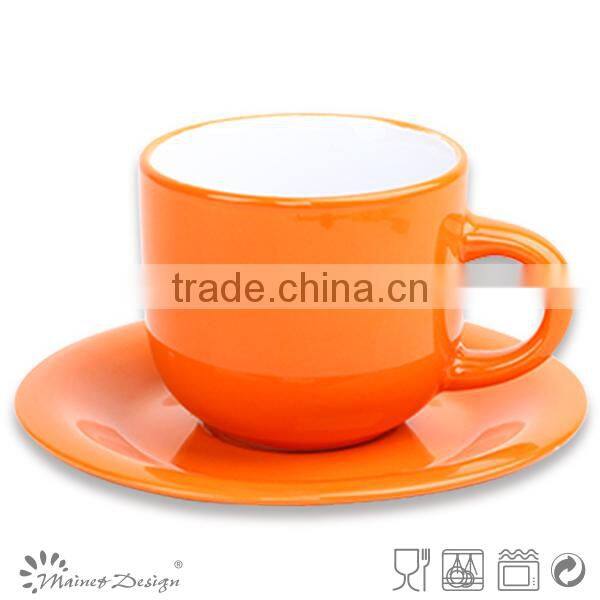 broad edge high quality bright glaze cup and saucer