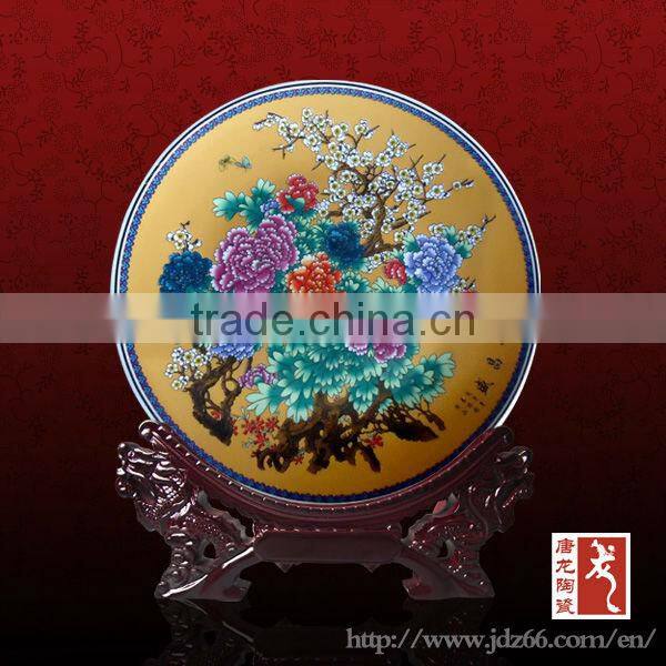 2013 new design chinese ceramic commemorative plates manufacturers good for house decoration