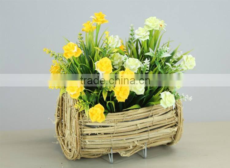 Natural Rattan Flower Pot for Garden Ornaments