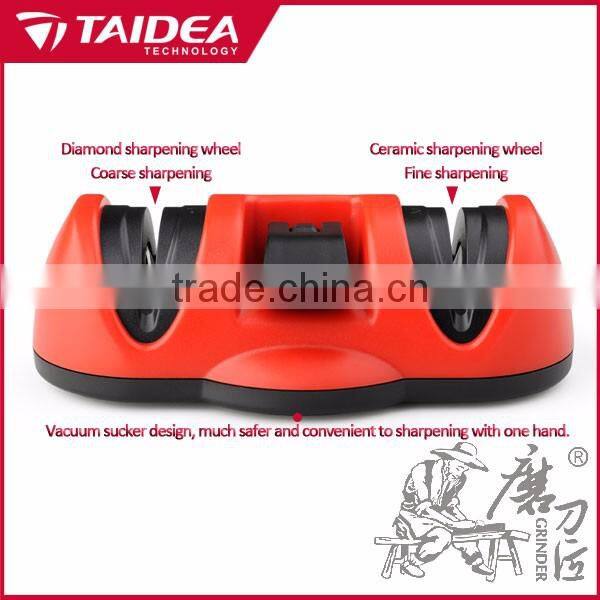 GRINDER 2 Stages Diamond and Ceramic Knife Sharpener with Suction Pad