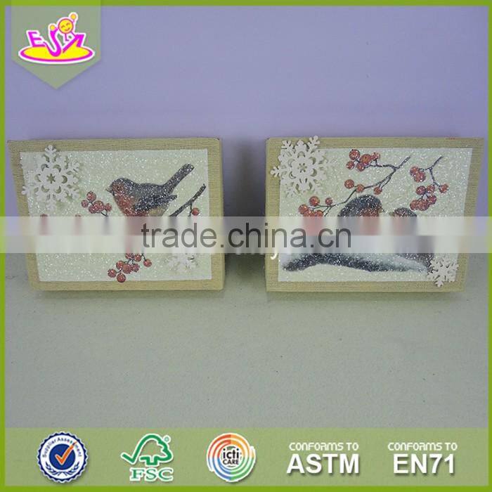 2017 New design wooden christmas decorations cube wooden christmas decorations fashionable wooden christmas decorations W09D007