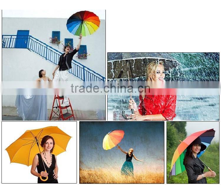 27" golf rainbow 24ribs umbrella in pongee fabric umbrella to south america