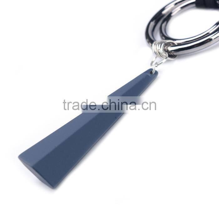 silver double hoops geometric rubber pendant necklace suede velvet leather necklace geometric long sweater necklace