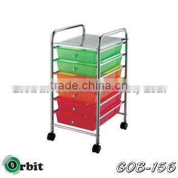 10 tier plastic storage drawer cart, beauty salon rolling trolley cart with wheels