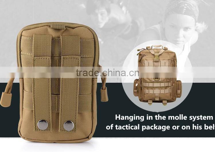 Outdoor sports the molle tactical pockets male 5.5/6 inch waterproof phone bag wear belt running hang bag