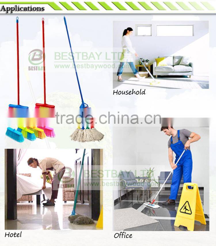 Factory direct sale pvc coated wooden broomstick, wooden stick, wooden broom handle