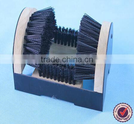 durable wooden outdoor boot and shoe brush