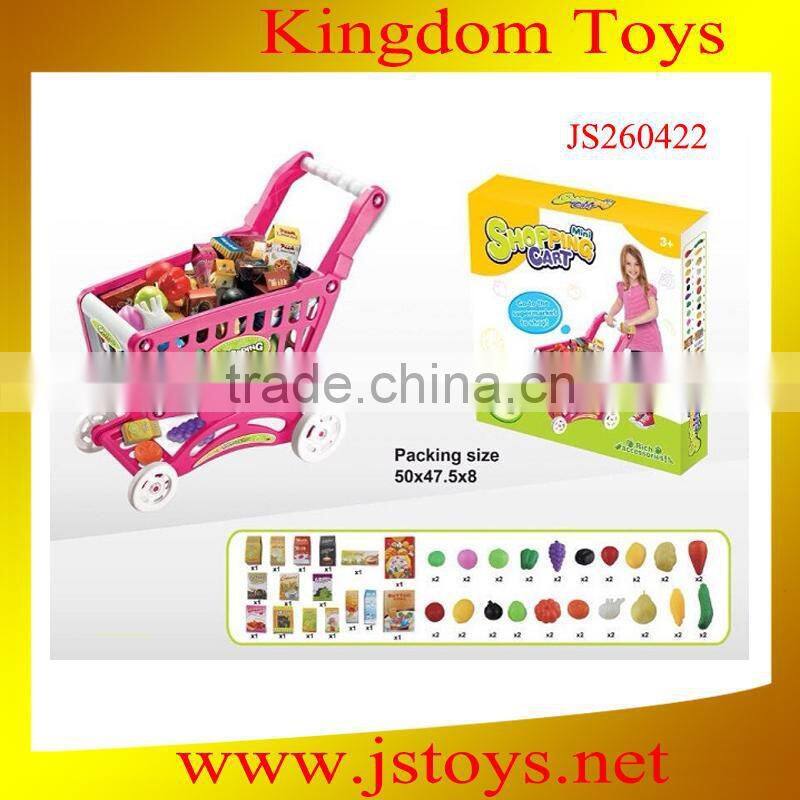 2015 new type plastic toy shopping cart in china