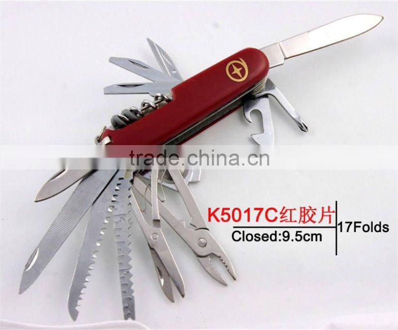 2014 New electrophoresis design multi function LED pocket knife K5017C-2