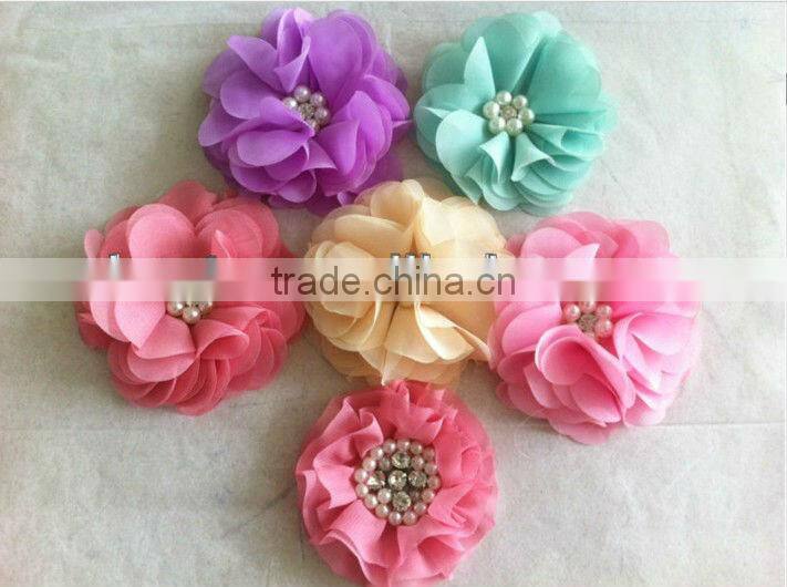 CF0386 New arrival fashion large ivory pearl center lace CF0386 New arrival fashion large ivory pearl center lace hair bow