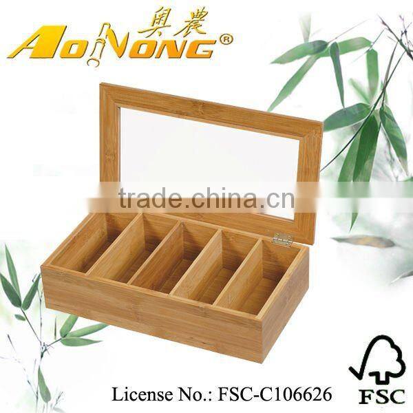 bamboo tea box with compartments