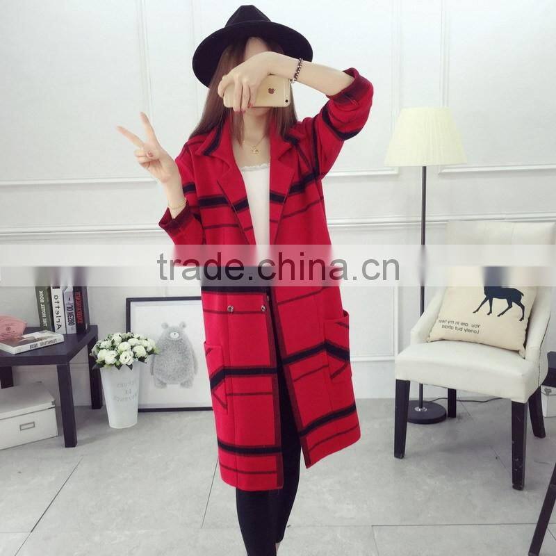 Wholesale ladies knitted sweater coat women long knit cardigan