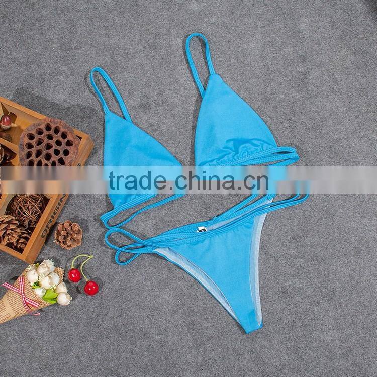 hot style pure color comfortable fashion tape bikini set