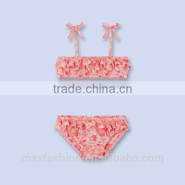 2015 new design wholesale cute young girl bikini kids swimwear