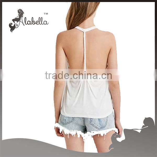 Large armhole tank T strap tank with drop hole