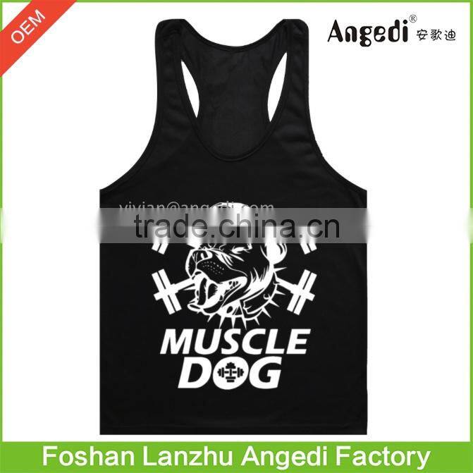 Weightlifting print Gym Stringer Men Bodybuilding Tank Top and Fitness Sports Vests Cotton Singlets Muscle Tops