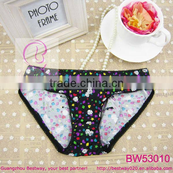 School girls dresses fashion leopard panties with back lace & bows
