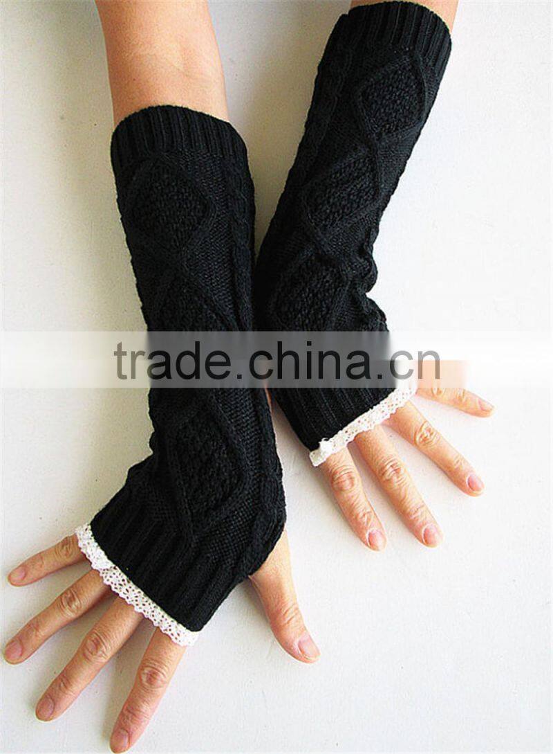 Wholesale knitting pattern women fingerless gloves