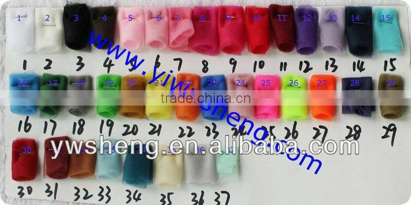 Wholesale soft pink floral embroidered tulle fabric with flower