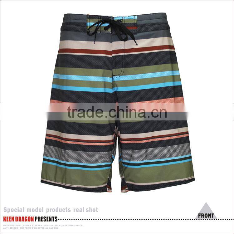 Men's Colorful Stripes Shorts Full Sublimation Four Way Stretch Boardshorts