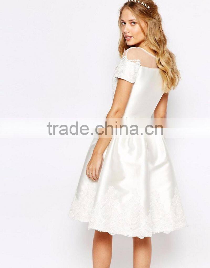 MGOO Fashion Bridesmaid Midi Dresses With Embroidery And Cap Sleeve For Young Ladies Wedding Party