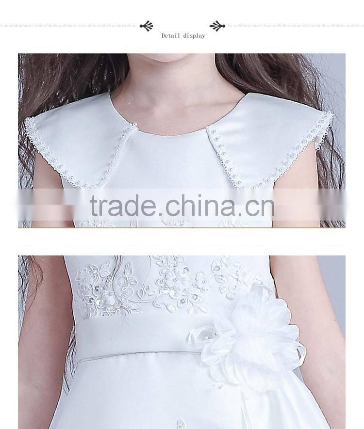 2017 children dress embroidery design child long wedding dress