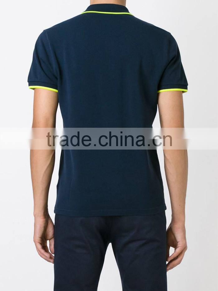 Mens formal polo shirt design with yellow stripe wholesale China