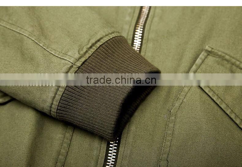 wholesale custom label pure cotton casual jacket for men slim fit cotton twill army jacket