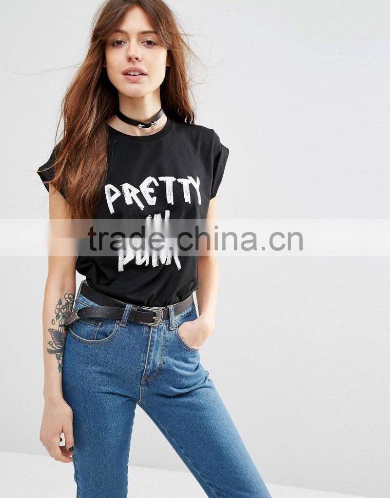 Latest Design Custom Girls T Shirt new fashion t shirt Word print