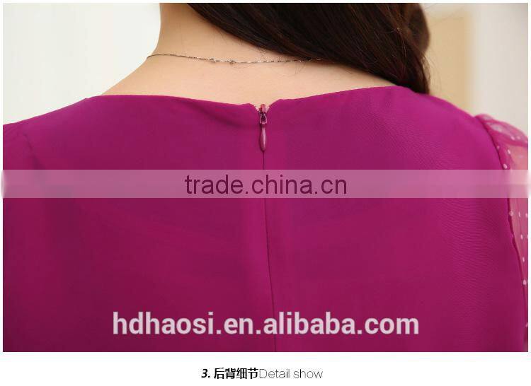 Wholesale Chiffon shirt blouse for Women Korea style plus size loose casual Shirt for fat girls O Neck chiffon blouse shirt