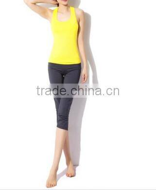 Yellow Women Aerobics Pant Yoga Clothing Body Building sport wear