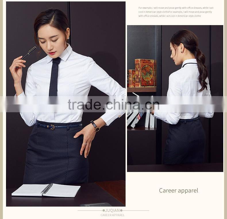 Guangzhou Wholesaler OEM New Fashion Women Autumn Casual Long Sleeve Twill White Poly Elegant Blouses