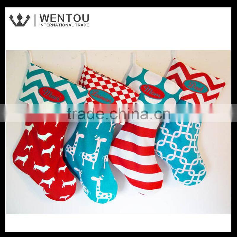 Wholesale monogram personalised multicolor Christmas Stocking