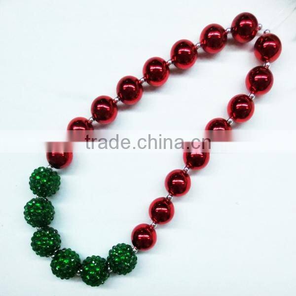 Christmas Baby Bubblegum Beaded Necklace