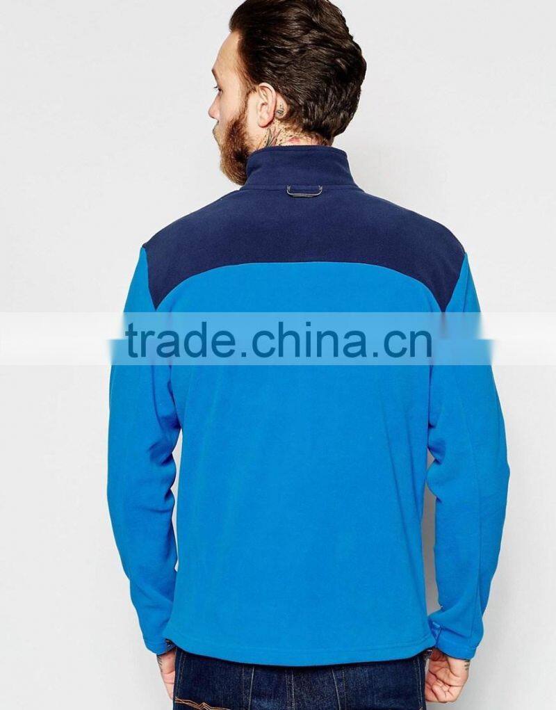 New design full zip funnel collar good material fleece fabric for men