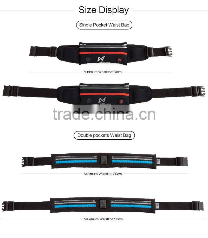 Hot selling USB rechargeable waist running pack bag for unitsex runners