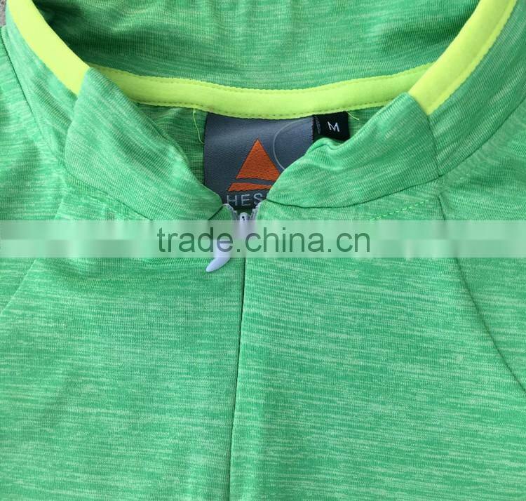 Lady outdoor 1/4zipper style short sleeve collar neck t-shirt women shirt